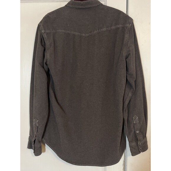 Dakota Grizzly Men’s L Shirt Brown Western Pearl Snaps 100% Cotton Workwear Farm - Picture 2 of 10